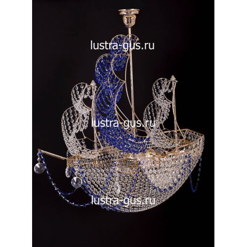 Люстра Черная Жемчужина синяя в Сочи Гусь Хрустальный