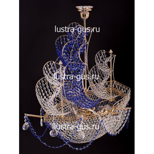 Люстра Черная Жемчужина синяя в Сочи Гусь Хрустальный