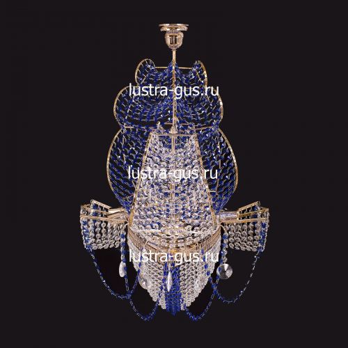 Люстра Черная Жемчужина синяя в Сочи Гусь Хрустальный