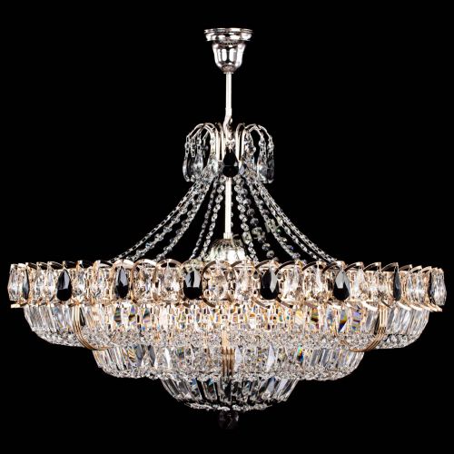 Люстра Двойное кольцо пластинка с подвесом Черная в Сочи Гусь Хрустальный