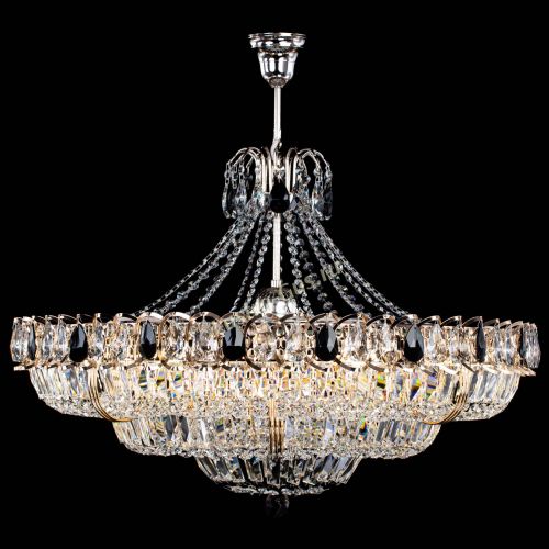 Люстра Двойное кольцо пластинка с подвесом Черная в Сочи Гусь Хрустальный