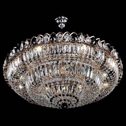 Люстра Двойное кольцо пластинка с подвесом Черная в Сочи Гусь Хрустальный