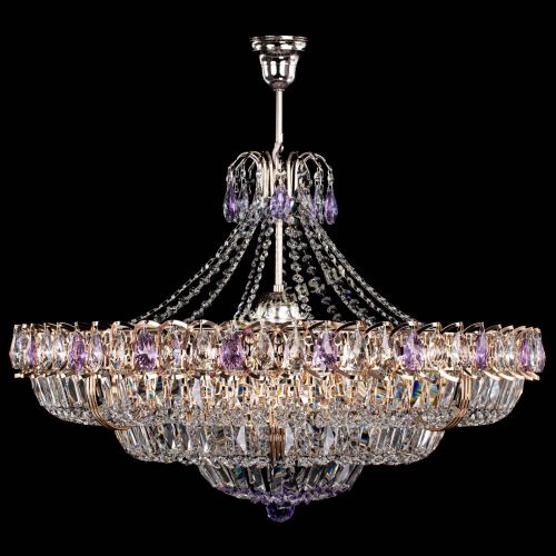 Люстра Двойное кольцо пластинка с подвесом Фиолетовая в Сочи Гусь Хрустальный