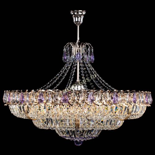 Люстра Двойное кольцо пластинка с подвесом Фиолетовая в Сочи Гусь Хрустальный