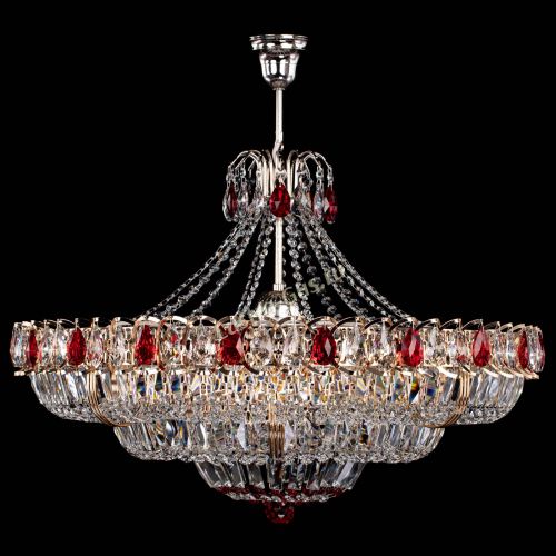 Люстра Двойное кольцо пластинка с подвесом Красная в Сочи Гусь Хрустальный