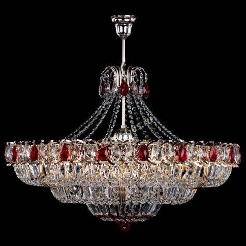 Люстра Двойное кольцо пластинка с подвесом Красная в Сочи Гусь Хрустальный