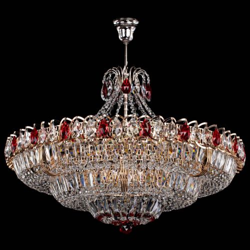 Люстра Двойное кольцо пластинка с подвесом Красная в Сочи Гусь Хрустальный