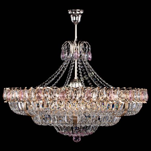 Люстра Двойное кольцо пластинка с подвесом Розовая в Сочи Гусь Хрустальный