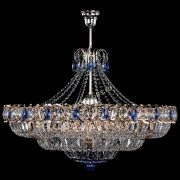 Люстра Двойное кольцо пластинка с подвесом Синяя