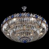 Люстра Двойное кольцо пластинка с подвесом Синяя в Сочи