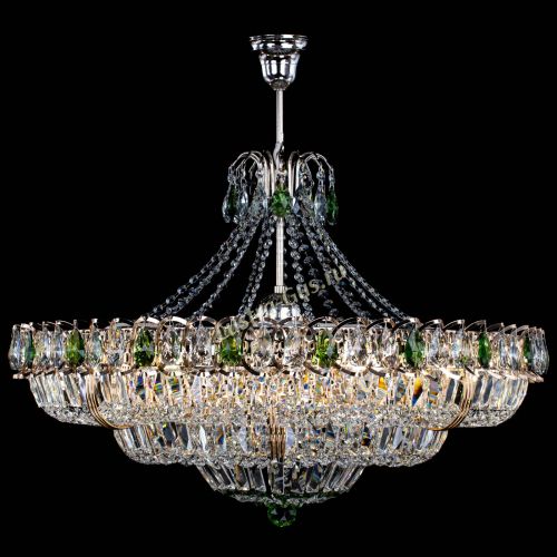 Люстра Двойное кольцо пластинка с подвесом Зеленая в Сочи Гусь Хрустальный