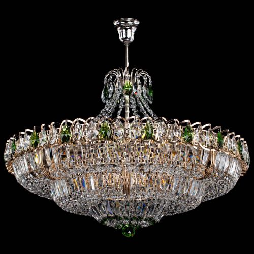 Люстра Двойное кольцо пластинка с подвесом Зеленая в Сочи Гусь Хрустальный