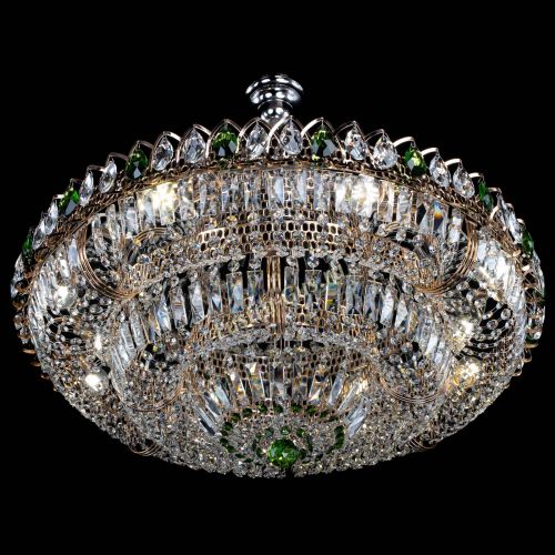 Люстра Двойное кольцо пластинка с подвесом Зеленая в Сочи Гусь Хрустальный