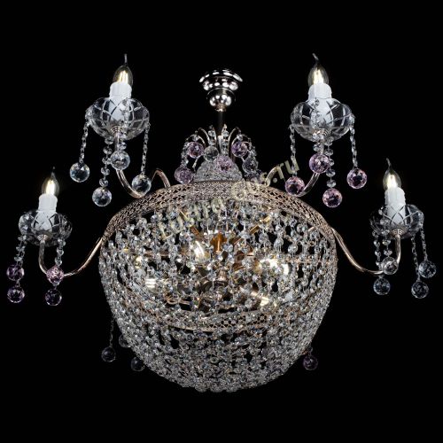 Люстра Елизавета №11 Венеция розовая в Сочи Гусь Хрустальный