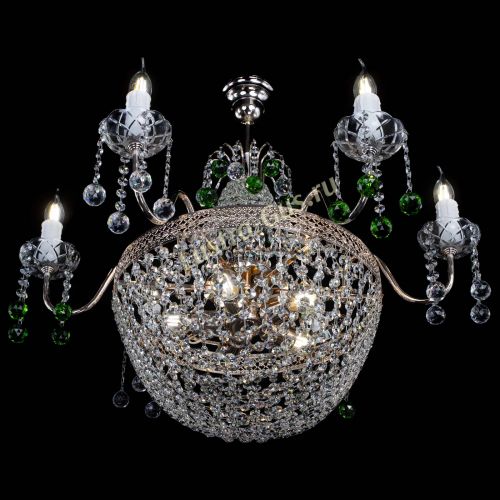 Люстра Елизавета №11 Венеция зеленая в Сочи Гусь Хрустальный