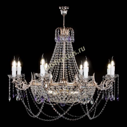 Люстра Елизавета №13 фиолетовая в Сочи Гусь Хрустальный