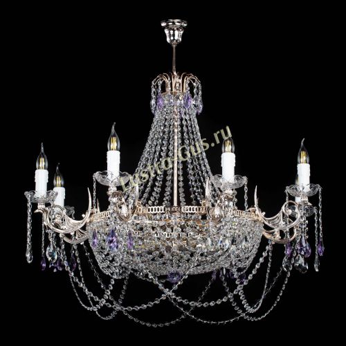 Люстра Елизавета №13 фиолетовая в Сочи Гусь Хрустальный