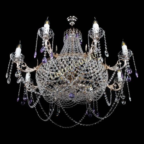 Люстра Елизавета №13 фиолетовая в Сочи Гусь Хрустальный