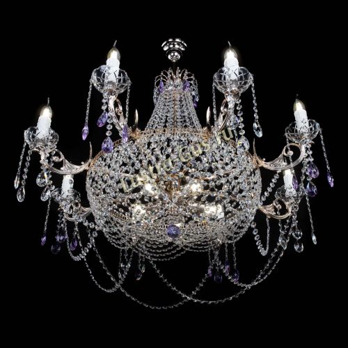 Люстра Елизавета №13 фиолетовая в Сочи Гусь Хрустальный