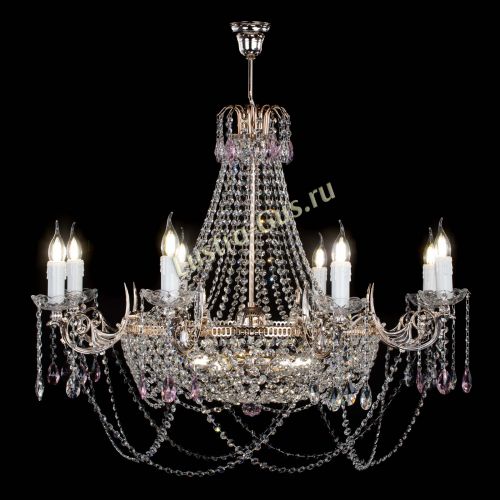 Люстра Елизавета №13 розовая в Сочи Гусь Хрустальный