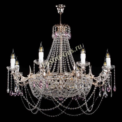 Люстра Елизавета №13 розовая в Сочи Гусь Хрустальный