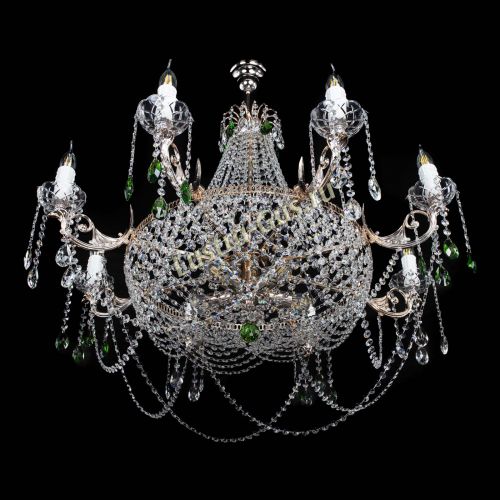 Люстра Елизавета №13 зеленая в Сочи Гусь Хрустальный