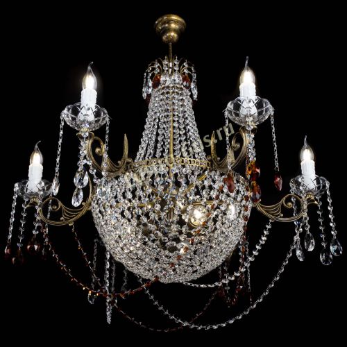 Люстра Елизавета малая №9 под бронзу Чайная в Сочи Гусь Хрустальный