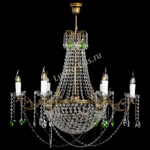 Люстра Елизавета малая №9 под бронзу Зеленая в Сочи Гусь Хрустальный