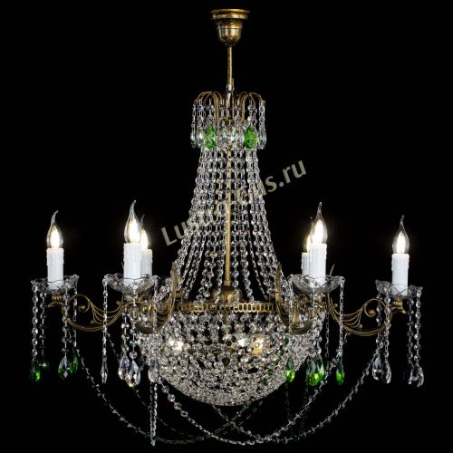 Люстра Елизавета малая №9 под бронзу Зеленая в Сочи Гусь Хрустальный