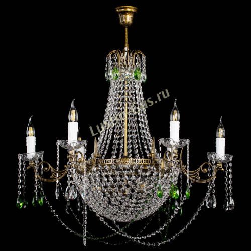 Люстра Елизавета малая №9 под бронзу Зеленая в Сочи Гусь Хрустальный