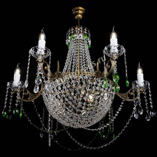 Люстра Елизавета малая №9 под бронзу Зеленая в Сочи Гусь Хрустальный