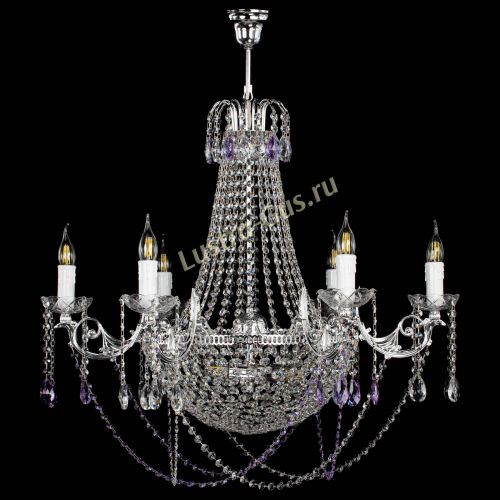 Люстра Елизавета малая №9 фиолетовая в Сочи Гусь Хрустальный