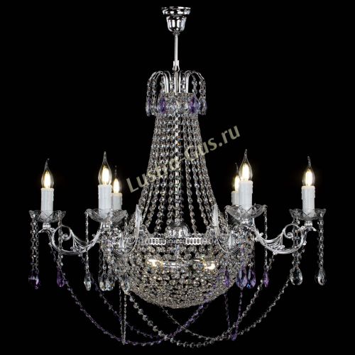 Люстра Елизавета малая №9 фиолетовая в Сочи Гусь Хрустальный