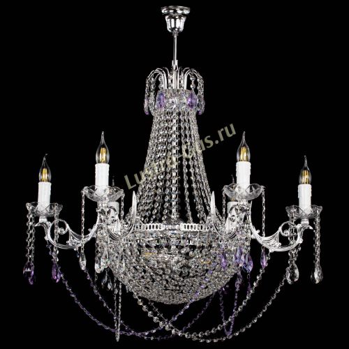 Люстра Елизавета малая №9 фиолетовая в Сочи Гусь Хрустальный