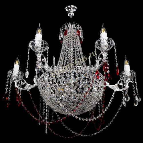Люстра Елизавета малая №9 красная в Сочи Гусь Хрустальный