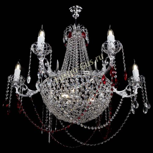 Люстра Елизавета малая №9 красная в Сочи Гусь Хрустальный