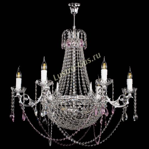 Люстра Елизавета малая №9 розовая в Сочи Гусь Хрустальный