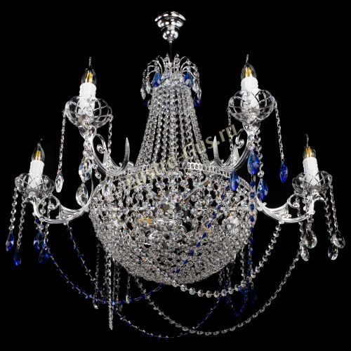 Люстра Елизавета малая №9 синяя в Сочи Гусь Хрустальный