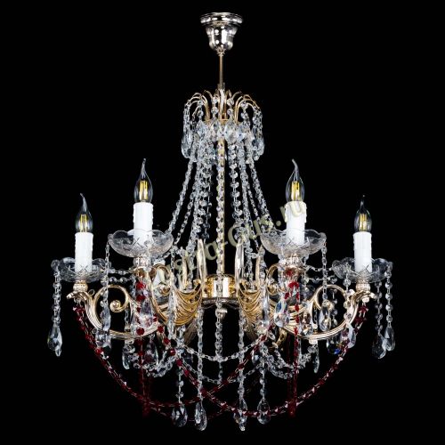 Люстра Елизавета малая Красная (рожки - металл) в Сочи Гусь Хрустальный