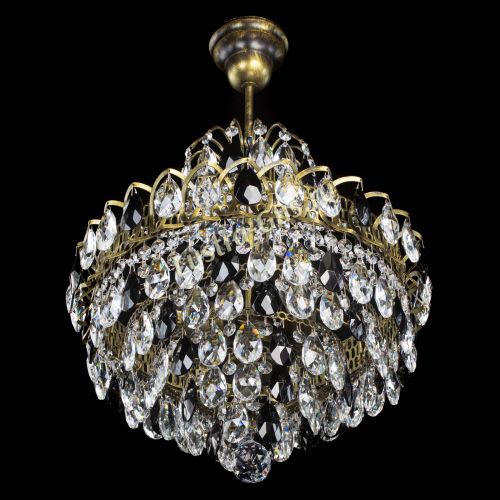 Люстра Грация с подвесом под бронзу Черная в Сочи Гусь Хрустальный