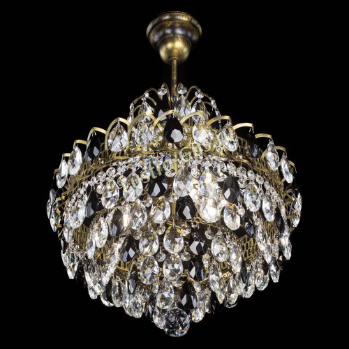 Люстра Грация с подвесом под бронзу Черная в Сочи Гусь Хрустальный