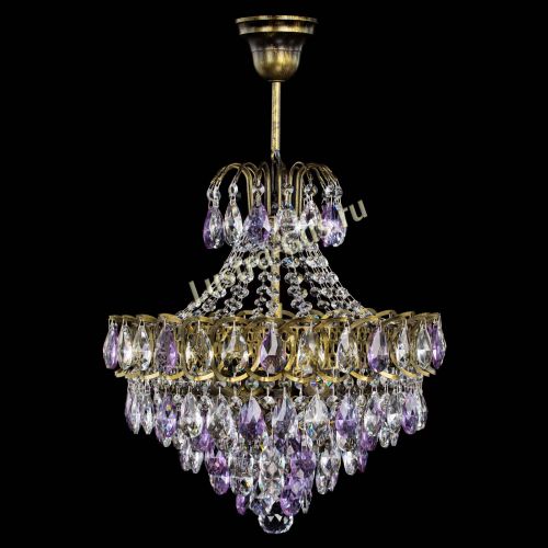 Люстра Грация с подвесом под бронзу Фиолетовая в Сочи Гусь Хрустальный