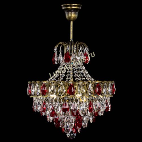 Люстра Грация с подвесом под бронзу Красная в Сочи Гусь Хрустальный