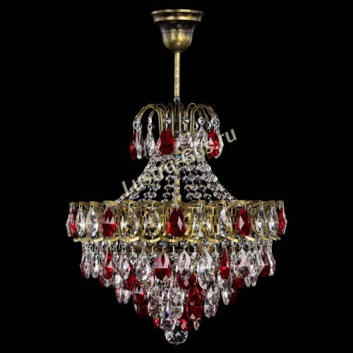 Люстра Грация с подвесом под бронзу Красная в Сочи Гусь Хрустальный