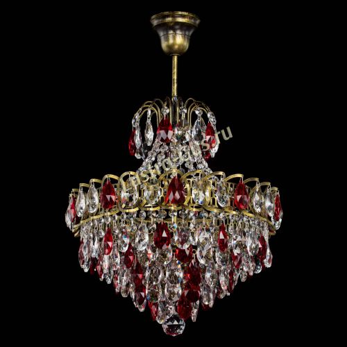 Люстра Грация с подвесом под бронзу Красная в Сочи Гусь Хрустальный