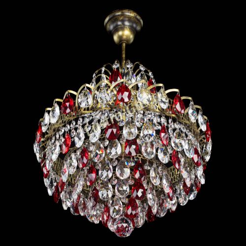 Люстра Грация с подвесом под бронзу Красная в Сочи Гусь Хрустальный