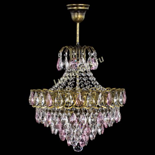 Люстра Грация с подвесом под бронзу Розовая в Сочи Гусь Хрустальный