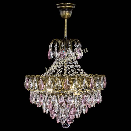 Люстра Грация с подвесом под бронзу Розовая в Сочи Гусь Хрустальный