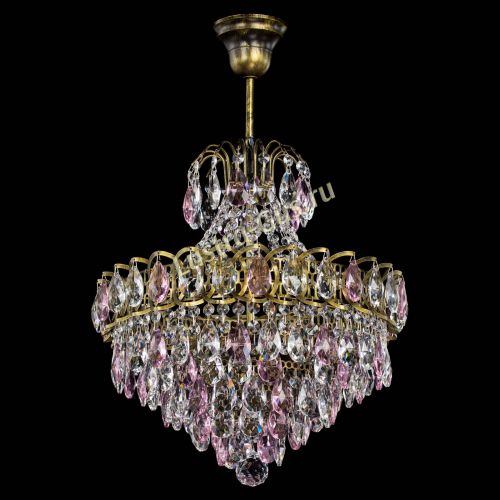 Люстра Грация с подвесом под бронзу Розовая в Сочи Гусь Хрустальный