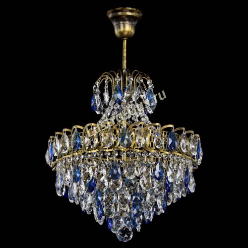 Люстра Грация с подвесом под бронзу Синяя в Сочи Гусь Хрустальный